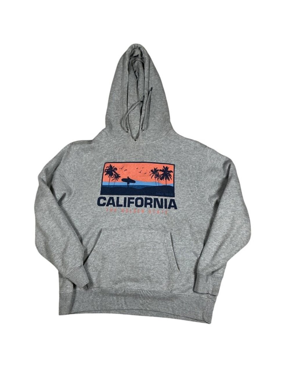 State of Mine Men’s Gray Hoodie – Large – Cotton Blend Pullover Sweatshirt